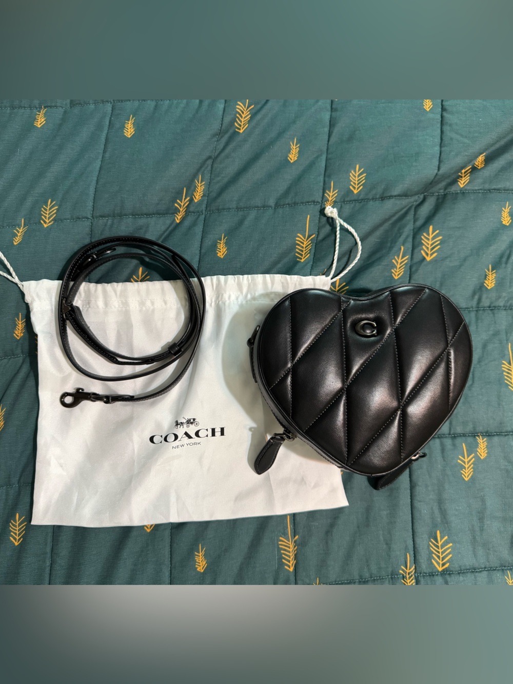 Coach Black Quilted Heart Crossbody - Picture 3 of 11
